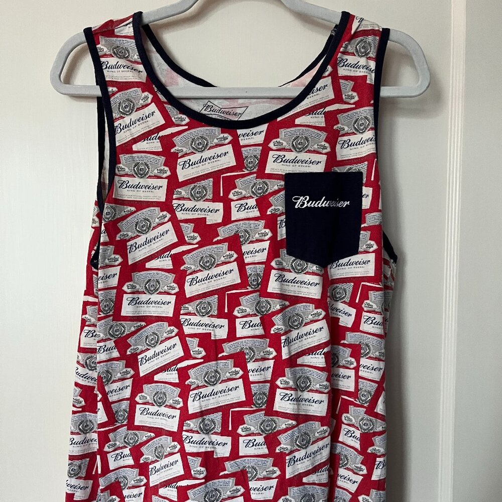Budweiser Tank Top Shirt Sleeveless logo beer sz medium